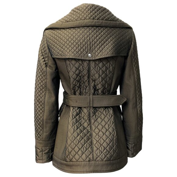 Burberry Taupe Quilted Belted Jacket - Picture 3 of 5